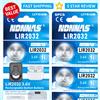 WHITECRANE Batteria a Bottone al Litio Ricaricabile LIR2032 3.6V 1-10 Pezzi con Caricatore, Compatibile con CR2032 per Chiavi Auto, Orologi, Telecomandi