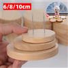 NONE Base di supporto rotonda in legno per bambole, animali in feltro e action figure, 2/5 pezzi