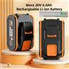 WORX Batteria di ricambio agli ioni di litio 100% WORX 20V 6000mAh/8000mAh, per WA3551 WA3551.1 WA3553 WA3641 WX373 Tutti gli utensili elettrici.