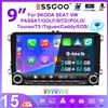 ESSGOO Android15 9" 4+64 GB Autoradio per VW Golf 5 6 Plus Touran Caddy Jetta Passat Polo Navigazione GPS Bluetooth RDS FM WiFi CarPlay Wireless Android Auto 2+32 GB Controlli al Volante Touchscreen
