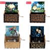 Bandai Carillon in legno intagliato a mano stile antico con 4 motivi: Castello di Howl, Totoro, e altre figure - Regalo di Natale e Compleanno