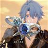 NONE Anello Phainon 2026 Khaslana Concept Design Regolabile Vintage Argento con Gemma Blu Elementi Sole Luna Non Ti Scordar di Me Regalo Cosplay