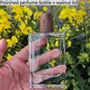 NONE Set di 6 Flaconi Vuoti per Profumo Premium da 30/50ml con Tappo in Legno, Bottiglia in Vetro Finemente Lucidata con Fondo Spesso e Chiusura a Crimpatura, Flacone Spray Vuoto