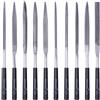 NONE Set di 5/10 Lime a Punta di Precisione in Acciaio ad Alto Tenore di Carbonio con Impugnature Ergonomiche Antiscivolo, per Lavorazione Legno/Plastica/Modellismo