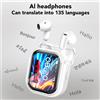 HTC Auricolari True Wireless HTC NE20, Leggeri e Comodi, Bluetooth Senza Fili, Traduttore Vocale AI, Ganci Auricolari Sicuri, Bassi Surround, Resistenti al Sudore per Sport e Jogging