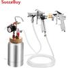 SucceBuy Serbatoio a Pressione per Vernice Spray 2 L con Pistole a Spruzzo Central Pneumatic φ1.8mm + φ3mm (Due Pistole)