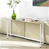 SoBuy FSB19-Z Tavolo consolle stretto ingresso - Consolle per soggiorno, credenza metallo, design robusto - Ideale per mobili disimpegno, ufficio - Naturale & Nero, 120x65x20cm