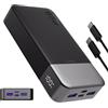 NONE JUOVI Power Bank Portatile 65W 20000mAh Compatto USB C per Laptop, Ricarica Rapida, Batteria Esterna per Laptop, MacBook, Dell XPS, iPad, Tablet, Steam Deck, iPhone Serie 17/16/15/14, Samsung e Altri