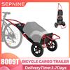 NONE SEPNINE Rimorchio per Bicicletta 2-in-1, Carrello Pieghevole per Bici con Carico Massimo di 20KG, Ruote Gonfiabili e Attacco Rapido, Multiuso come Carrello per la Spesa/Carrello a Mano per Campeggio