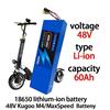 Ddadache Pacco batteria agli ioni di litio 13S4P 48V 60Ah 2000 watt 18650 per monopattino elettrico Kugoo M4/M4Pro/M5/M5Pro