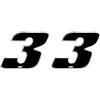 4R Quattroerre.it - 13003 - Numero Gara Adesivo per Moto 3, Nero, 10 x 13 cm (Confezione da 2)
