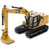 Diecast Masters 85657 - Escavatore Caterpillar con 4 attrezzi 323 HEX, scala 1:50, circa 9,5 x 3,4 x 4,6 cm, dai 14 anni in su
