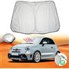 LFOTPP Parasole Parabrezza Per Fiat 500/Abarth 595, Parasole Auto Parabrezza Interno, Auto Protezione Parabrezza Protettore Contro i Raggi UV, Tendine Parasole Auto Accessori Pieghevole e Portabile