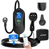 AFYEEV Cavo Ricarica Auto Elettrica Tipo 2 Schuko 10 m [3,68 kW 6-16 A monofase], EV Portatile con App, Cavo di Ricarica per Auto Elettrica Tipo 2 Schuko, Caricatore Domestico VE
