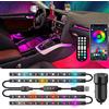 LYGZM luci led interni auto, DC5V, presa USB, caricatore per auto, striscia luminosa 5050 LED multicolore, illuminazione ambientale, con controllo APP & Remote Control, luce LED per auto