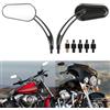 DREAMIZER Specchietti moto M8/M10, Specchietti Retrovisori Moto di Forma Ovale Compatibili con Bobber ATV Street Bike Cruiser Chopper