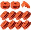 Katifee WA0007/50022833 - Bobina di ricambio per decespugliatori elettrici con filo, 4,9 m, 0,065 '' per Worx WG116 WG119 WG183, confezione da 11 (bobina da 10 fili + 1 tappo)