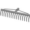 KOTARBAU® Rastrello Giardino - Rastrello per Foglie - Metallo - 41 cm - con 16 Denti - Grigio - Rastrelli - Attrezzo Robusto per Cura del Prato - senza Manico