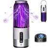 Eznaobo Lampada anti-zanzara esterna, dispositivo anti-zanzara per campeggio con luce LED, lampada anti-zanzara ricaricabile, 4000 mAh, pieghevole per esterni interni (solare-argento)
