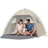 Wolfwise Tenda da Spiaggia UPF 50+ per Famiglia, Riparo Solare Anti-UV con 3 Finestre Ventilate, Pavimento Estensibile e Borsa per il Trasporto, Capacità 3 Persone, Beige