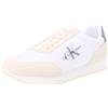 Calvin Klein Jeans Uomo Sneakers da Runner Retro su-NY Mono Scarpe Sportive, Multicolore (Bright White/C White/Charcoal Grey), 43