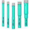 LEKOMESH Set di Punte Diamantate - 5pcs 6/6/8/10/12MM Punte Trapano Piastrelle con Gambo Rotondo per Ceramica Porcellanato Marmo Granito Pietra Artificiale Quarzo