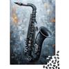 1M6T7B2K Puzzle 1000 pezzi sassofono jazz adulti carta arte musicale allenamento mentale intrattenimento strumento musicale puzzle carta per casa regalo decorazione 52x38cm/1000pcs