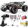 DEERC 1:10 Auto Telecomandata Brushless Veloce per Adulti e Ragazzi, 60+ KMH Auto RC Telecomandato Fuoristrada 4WD con 2 Batterie 3S e Bracci Oscillanti Extra, Auto da Corsa di Livello Hobby