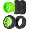 RCHuiWow RC Buggy Pneumatici 17mm Hex Ruote e Pneumatici per 1/8 Scala Auto Arrm a Typhon 3S 6S, HSP Off-Road, Kyosho MP10, Scala 1/8 RC Buggy Ruote e pneumatici in gomma, Verde