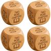 Generico Dadi per decisioni di lettura in legno - Regali per gli amanti dei libri, divertente strumento per la scelta del tempo di lettura, cubo di gioco a 6 facce per routine di lettura (4pcs)