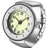 OIDEA Orologio da donna con anello elastico - Orologi da dito rotondo al quarzo analogici in scala di numeri arabi in acciaio inox regali per mamma fidanzata, argento