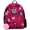 hype Zaino casual per scuola, università, lavoro, escursionismo, per bambini, ragazzi, ragazze, adolescenti, uomini e donne, Leopardo Cuore Rosa, One Size, Casual