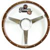 Supalite Cerchio IN Legno Volante Classico Auto 17 " a Calice 9 Foro Solido + Anello Con