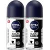 Nivea Men Deodorante Roll-On Invisible Black White - 50 ml (Confezione da 2)