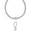 Diesel Uomo Set Collana e orecchini con Oval D logo, acciaio inossidabile color argento, Set