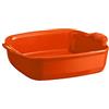 Emile Henry EH762050 - Piatto da forno quadrato, in ceramica, toscana, 28 x 23 x 7,5 cm, colore: Arancione