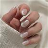 Nymora 24 unghie finte corte rosa nude a pressione sulle unghie corte adesive per nail art accessori per donne e ragazze