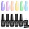 beetles Gel Polish Beetles Smalto Semipermente per Unghie in Gel, 6 Colori Smalto Gel Per Unghie 7.5ml Set, Lampada UV/LED Asciugatura, Manicure Pastello Morbido, Primavera Estate Verde Giallo Blu Rosa Viola Regalo