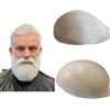 Mprosthesis Toupee - Toupee per uomini, 10 x 8, per uomini, sistema di ricambio per capelli umani, 0,04 mm, per pensare alla pelle, protesi per capelli, da uomo, colore bianco