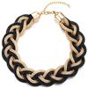 COOLSTEELANDBEYOND Oro Nero Dichiarazione Lega Pendente Collana, Intrecciato Vuota Cavo Grande Bavoir Girocollo Choker Ballo