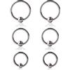 Ruifan 6 anelli in acciaio chirurgico con perline prigioniere Prince Albert PA capezzolo naso sopracciglio trago labbro orecchio piercing 14G 8 mm, 10 mm, 12 mm, 14 mm, Acciaio inossidabile