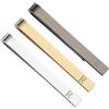 PATIKIL 3Pcs Fermacravatte Per Uomo, In Acciaio Inossidabile Lettera R Alfabeto Set Fermacravatte Con Scatola Regalo Per Matrimonio Festa Del Papà, Argento/Oro/Nero
