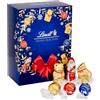 Lindt Momenti Natalizi, Scatola Regalo Natale, Cioccolatini per Natale, Praline Lindor Latte, Bianco, Fondente 45% e corpi cavi di cioccolato al latte, formato scorta 693g.