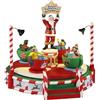 CARNIVAL VILLAGE SANTA'S PEPPERMINT TEACUP SPINNER