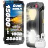 Smartphone telefono cellulare da lavoro , 800LM Luce Campeggio 15000Mah/45W, 18G