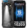 Cellulare indistruttibile 10200Mah Batteria AI Telefono Impermeabile 48MP+8MP 1