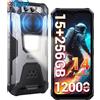 Does not apply Telefono Indistruttibile, 15GB + 256GB/TF 1TB Rugged Phone, 512LM Lighting/110Db