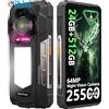 Smartphone da lavoro 25500Mah 66W Cellulare 24GB+512GB/SD-2TB, 6.95" FHD+ 120Hz