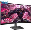 27 Pollici FHD Curvo Monitor, 300Hz 280Hz 240Hz, 1Ms MPRT Full HD 1500R Fast VA