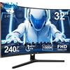 schermo PC Monitor Gaming Curvo 32'' 240 Hz, 1ms, 1080P, FreeSync, Schermo PC Co